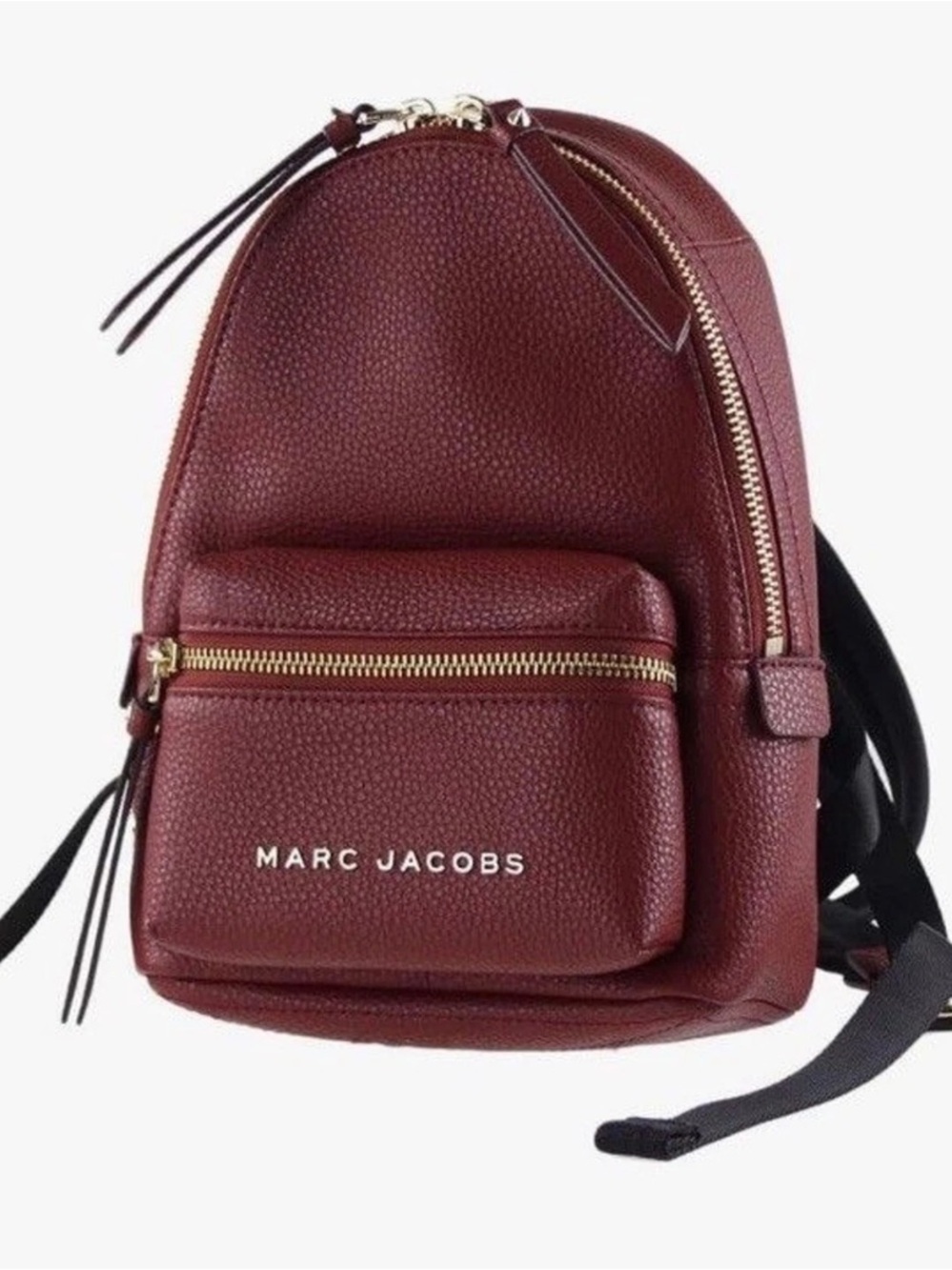 Marc Jacobs Pebbled Leather Mini Backpack Burgundy